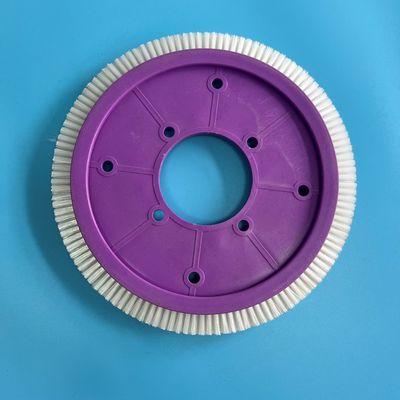 kaufen 8 Löcher bürsten Rad Stenter-Maschinen-Teile mit dem purpurroter Plastikkörper-weißen Nylonhaar online manufacture