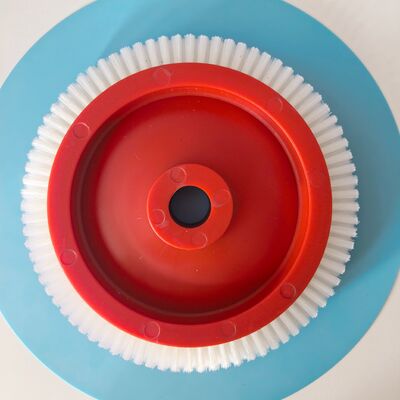 kaufen Stenter-Bürste Monforts Maschinenspare Inner Dia 22mm Rotfarbe Körper Weiß Nylon Haar Außen Dia 175mm Online-Herstellung