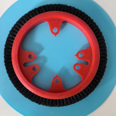 kaufen Stenter-Bürstenrad, Krantz-Bürste, 185 mm Außendurchmesser, roter Körper, schwarze Borsten, 20 mm Breite Online-Herstellung