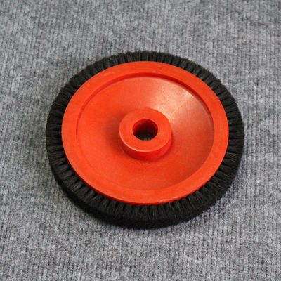 Monforts Stenter Maschine Teile Kleines Bürstenrad Rot Kunststoffkörper Schwarz Bristle 22mm Innendiameter